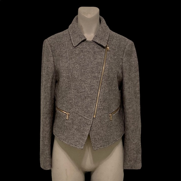 Ann Taylor Grey Moto Jacket - Picture 2 of 10